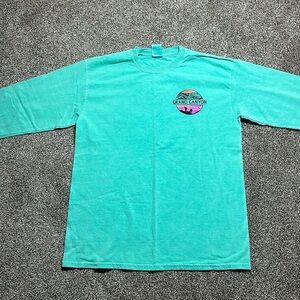 Grand Canyon rim to rim long sleeve shirt women’s medium teal neon accent R2R